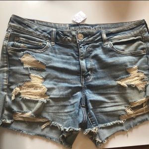 AE distressed denim shorts